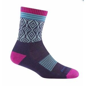 Darn Tough Hike Trek Micro Crew Socks Blackberry Purple Merino Wool Women M NEW